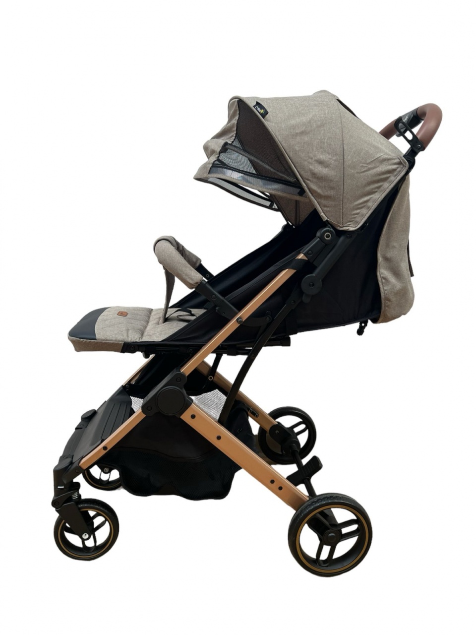 Carucior sport pliabil, tip troller, cu suspensii si husa picioare, C9 crem - 1 | YEO