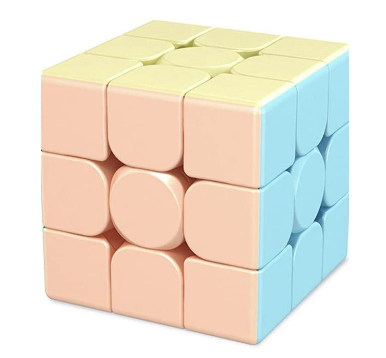 Cub mecanic 3x3x3 antistres, multicolor pastel, Moyu, Stickerless, de viteza, Speedcube