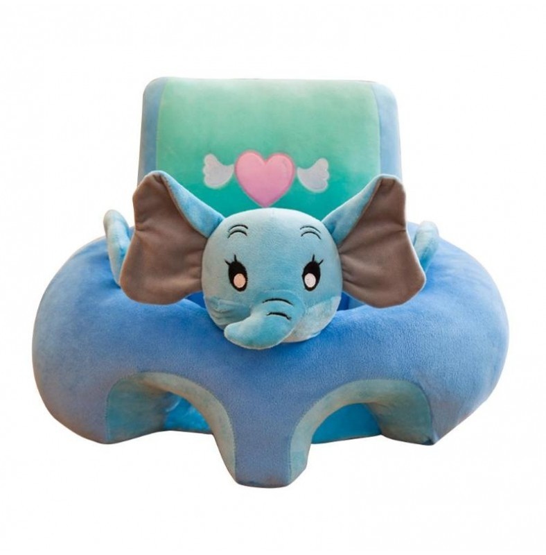 Fotoliu bebe cu perna pe sezut si cu spatar - Elefant bleu