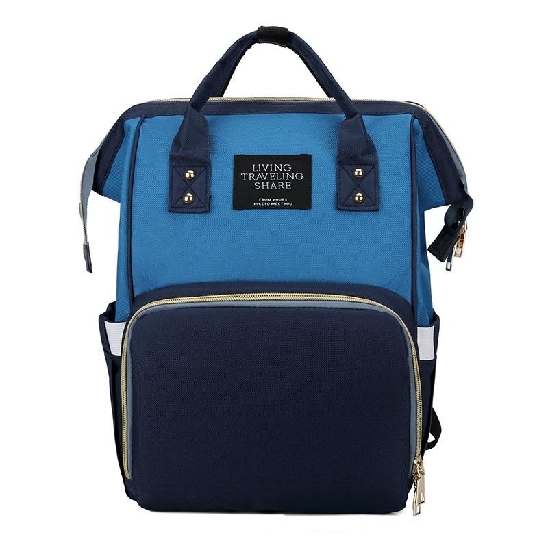 Geanta rucsac Living Share pentru mamicile de bebelusi, bleumarin-albastru