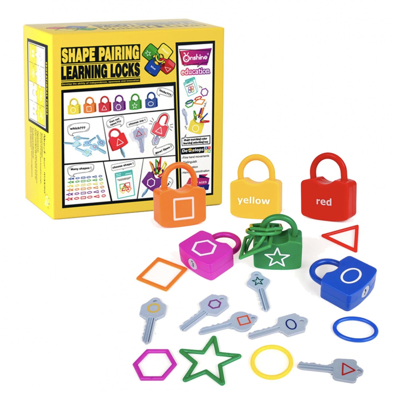 Joc Lacate Asociaza formele si culorile Shape Pairing Locks - 1 | YEO