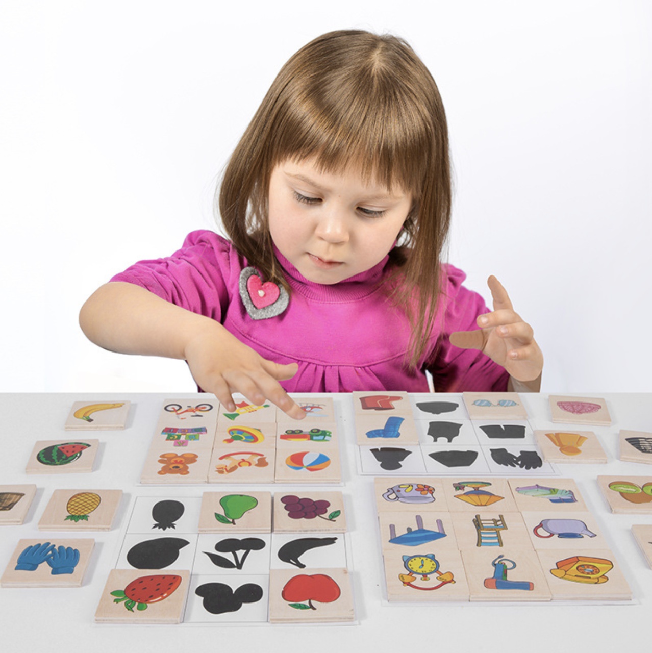 Joc Montessori de asociere imagini, Umbre, 36 piese din lemn - 2 | YEO