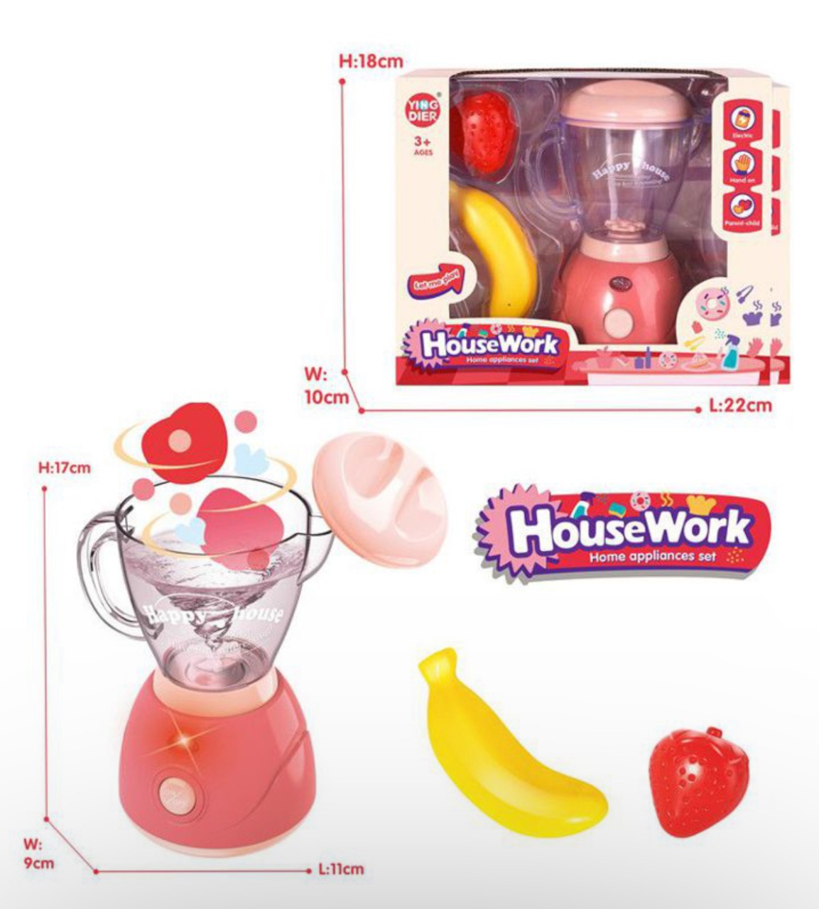 Jucarie interactiva Blender pentru sucuri Play at Home, roz - 3 | YEO