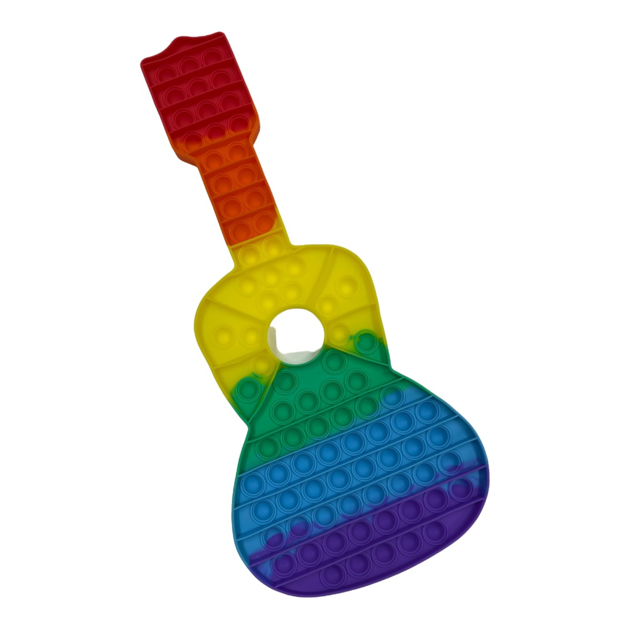 Jucarie POP IT!, GIGANT antistres, din silicon, CHITARA Rainbow, 41 cm - 3 | YEO