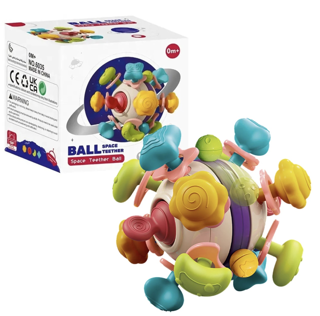 Jucarie senzoriala si dentitie pentru bebelusi Spatiul Cosmic - Ball Space Teether - 2 | YEO