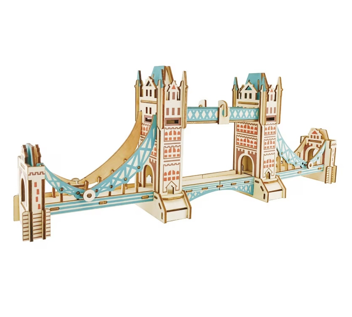Macheta 3D din lemn Tower Bridge, Podul Turnului din Londra, 105 piese - 1 | YEO