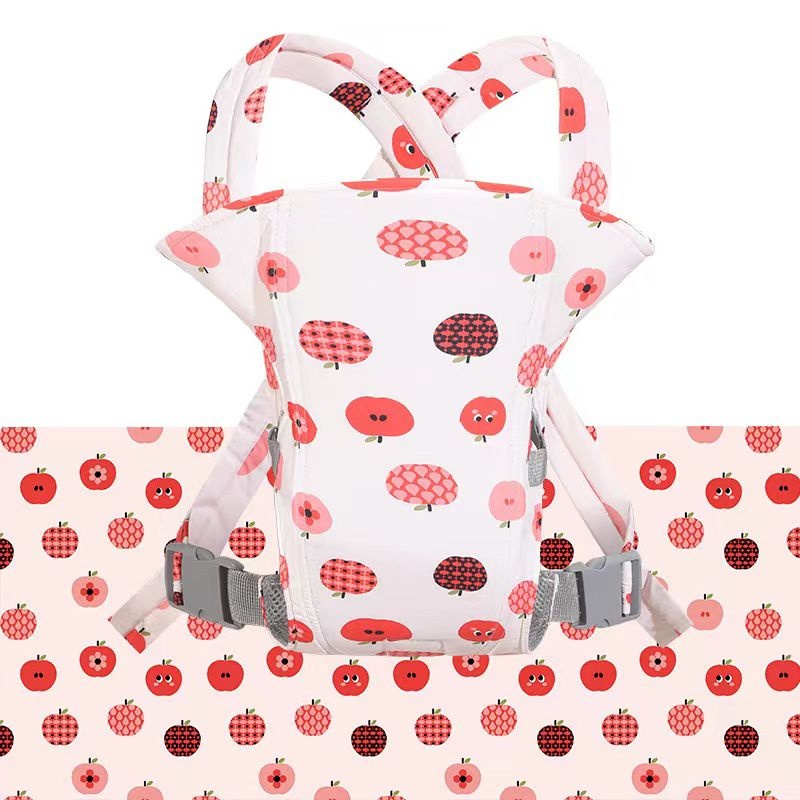 Marsupiu ergonomic din bumbac, pentru bebelusi, Pink Fruits, alb cu roz - 1 | YEO