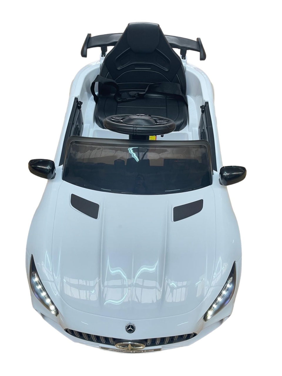 Masinuta electrica Mercedes GTR AMG, cu telecomanda, 12V, 2 motoare, alb - 2 | YEO