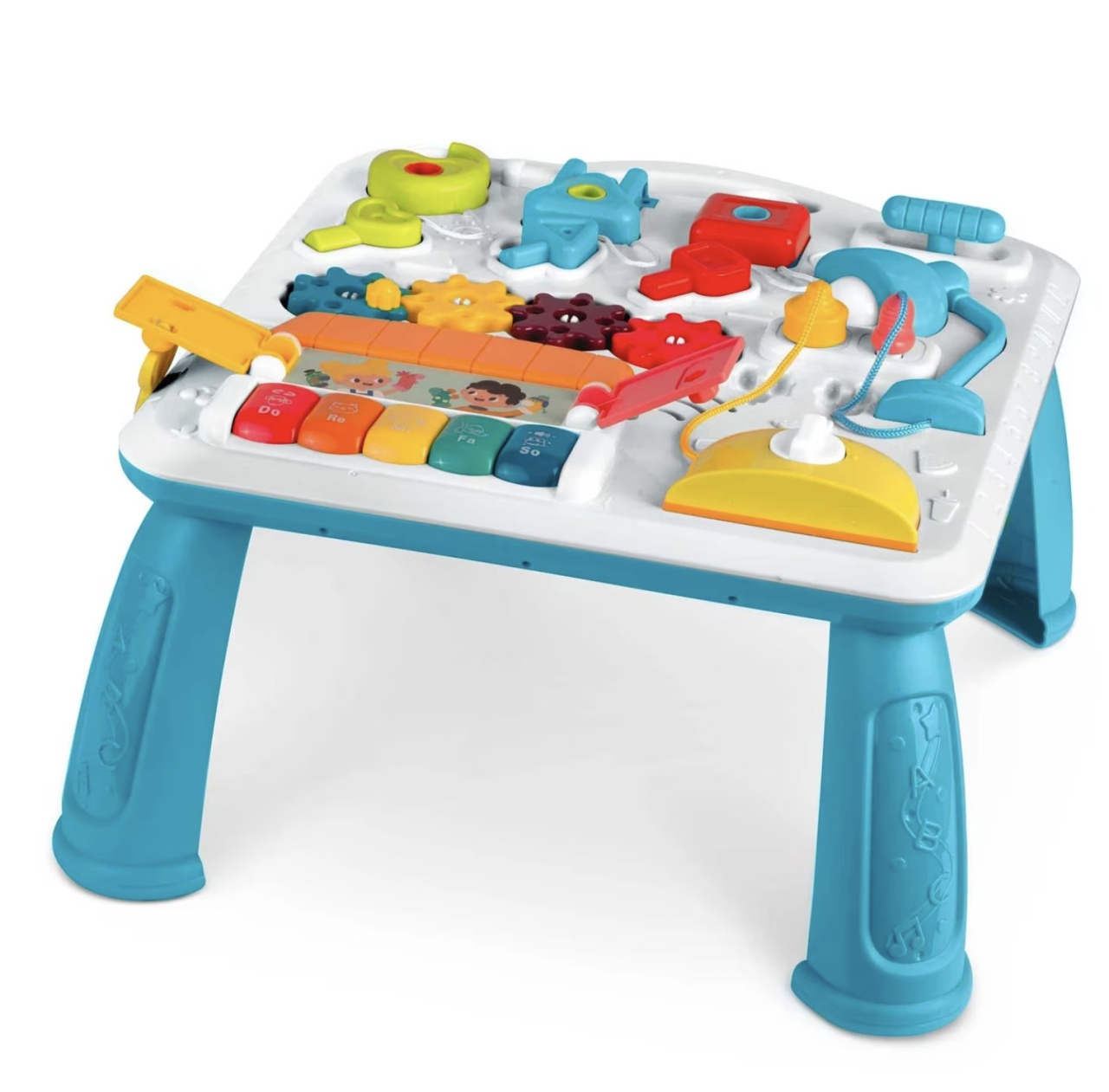 Masuta interactiva bebelusi 10 in 1, Busy Board cu lumini si sunete si panou detasabil