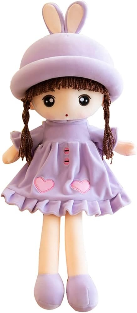 Papusa mare 70 cm Velvet din plus, canta Are mama o fetita, mov - 3 | YEO