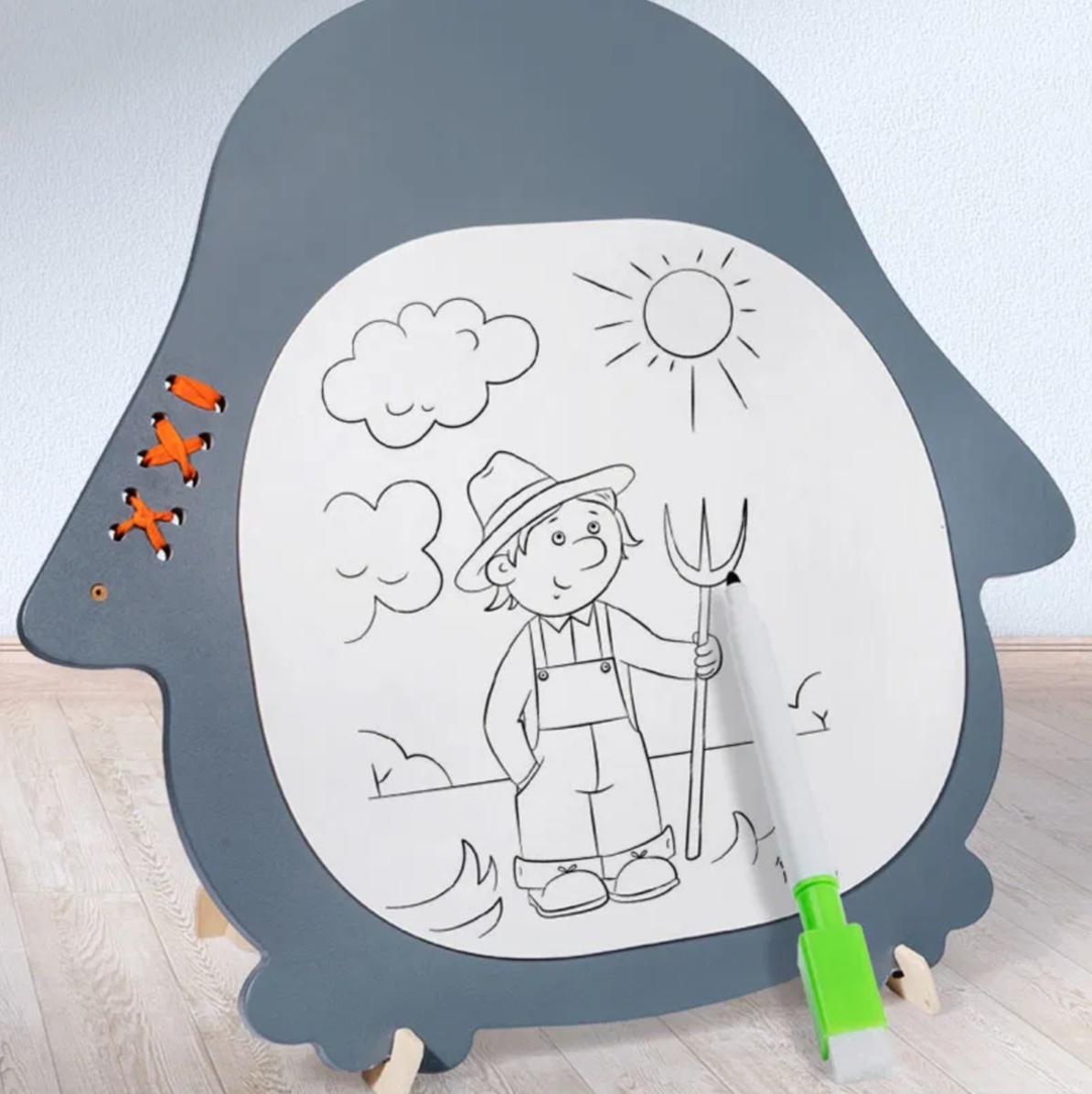 Placa Montessori Busy Board Pinguin, din lemn - 4 | YEO
