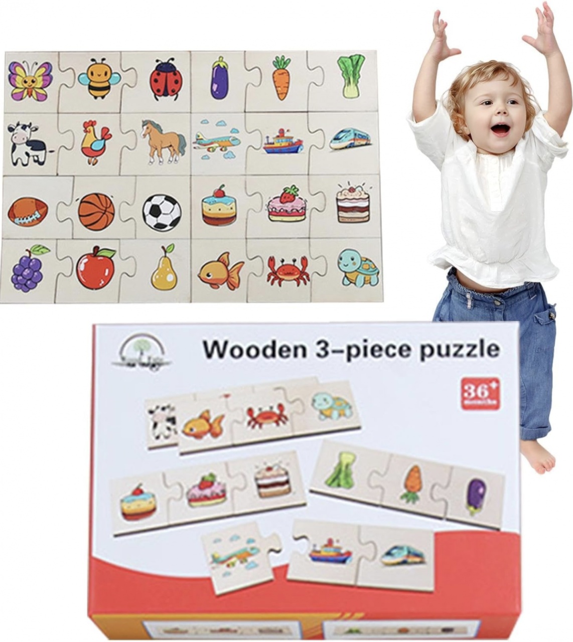 Puzzle de Asociere cu Animale sau obiecte similare, 24 piese - 2 | YEO