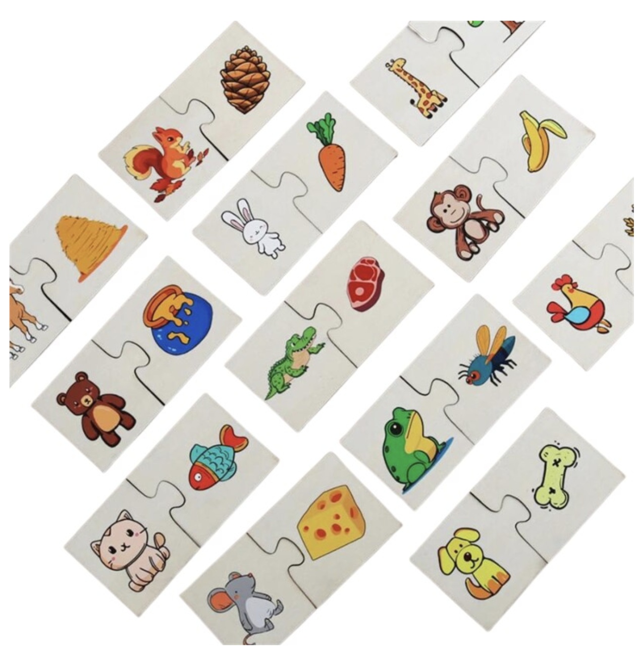 Puzzle de Asociere cu Animale si ce mananca ele, 24 Piese - 2 | YEO