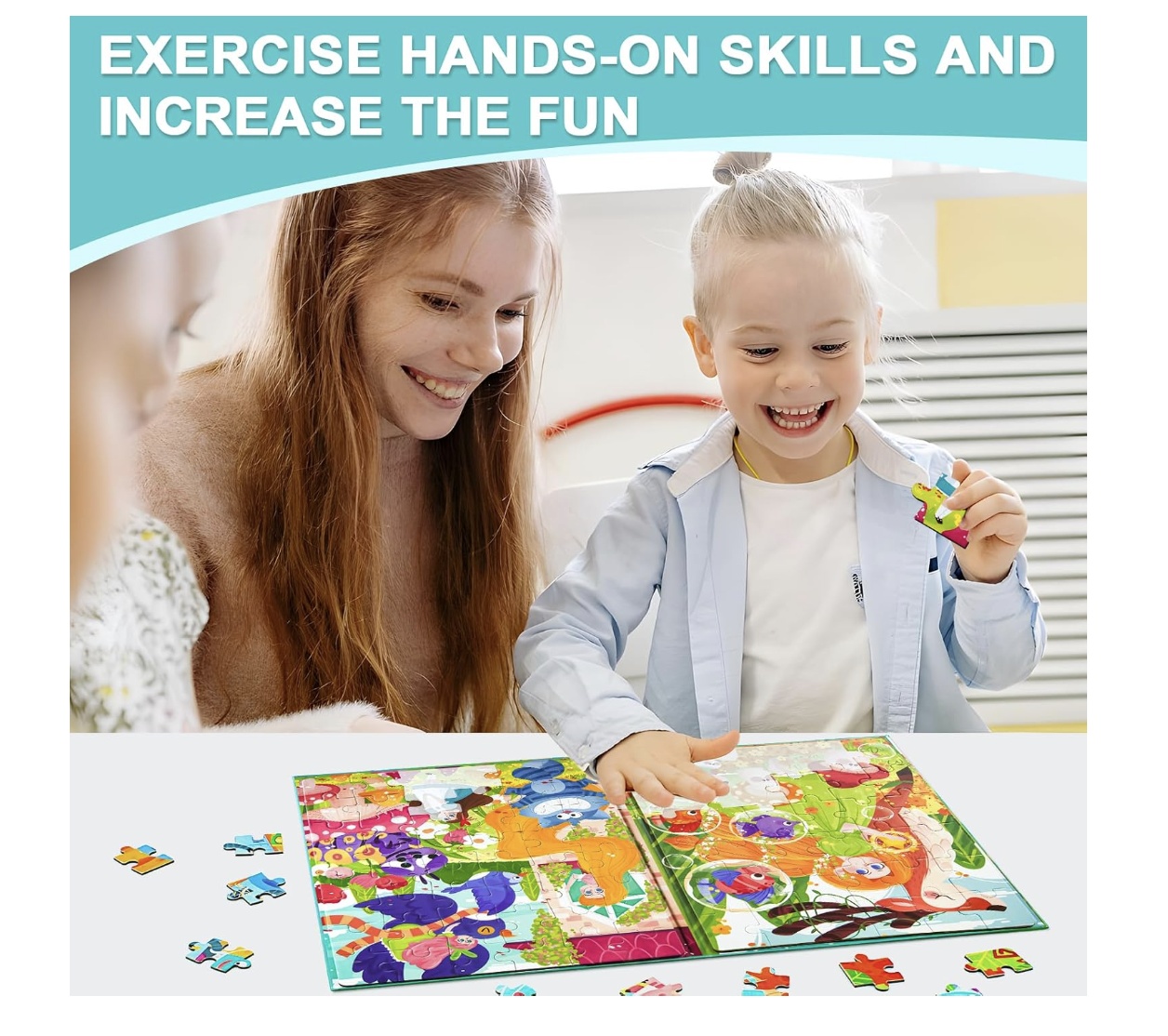 Set 4 puzzle-uri magnetice din lemn – Printesa Elfica, Montessori - 2 | YEO