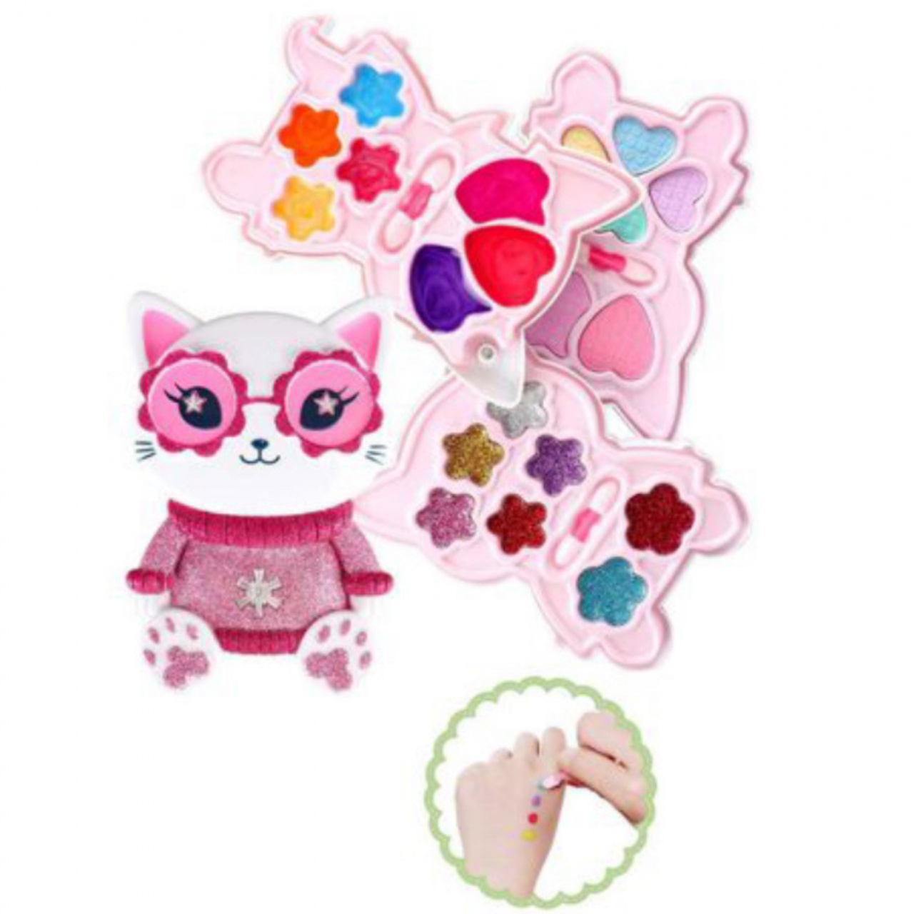 Set paleta de machiaj pentru copii, model Pisicuta - 3 | YEO