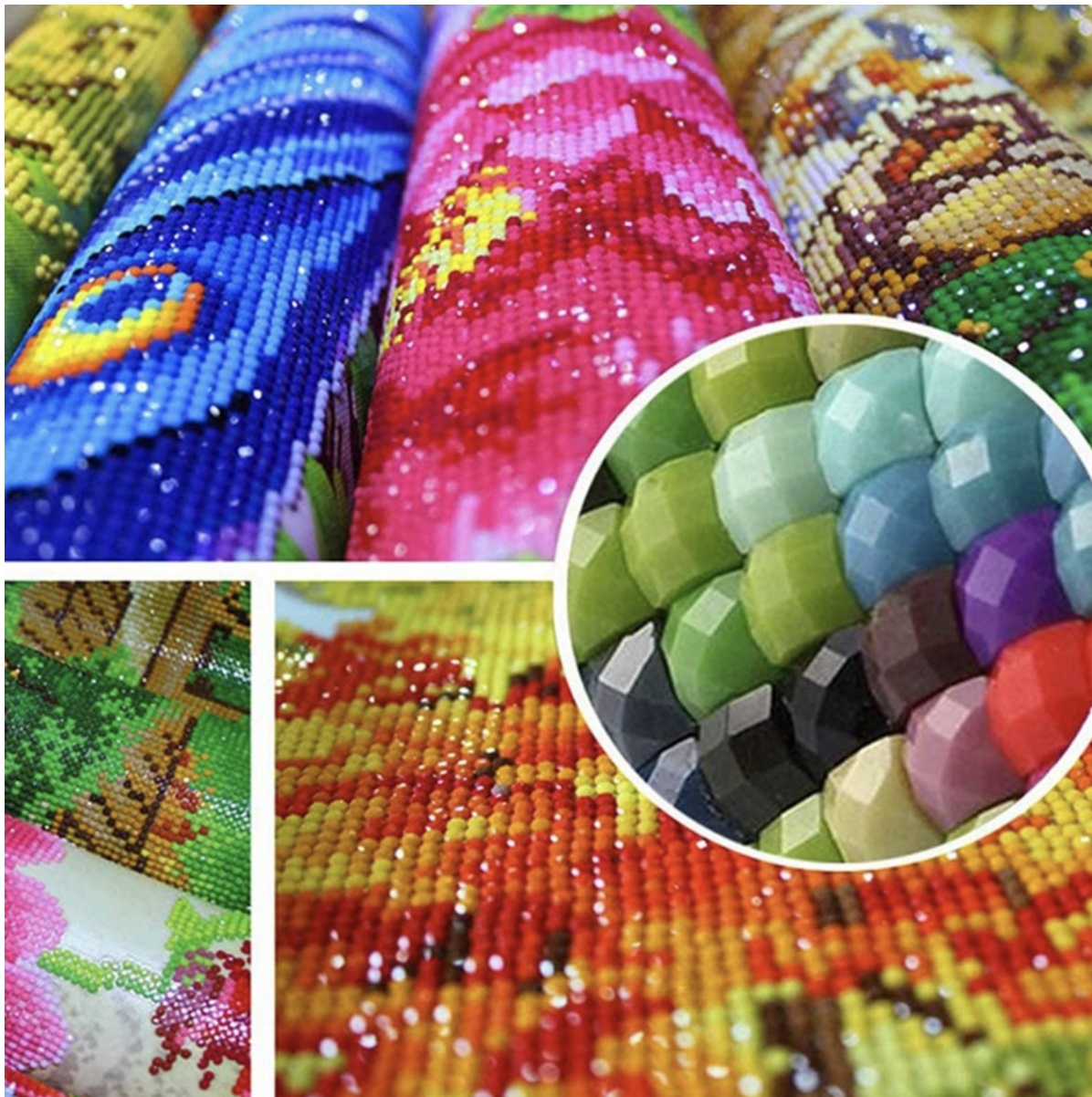 Tablou GM500, Fetita cu iepuras, Pictura cu Diamante, Goblen cu pietre 5D, cu rama de lemn, 40 x 50 cm - 3 | YEO