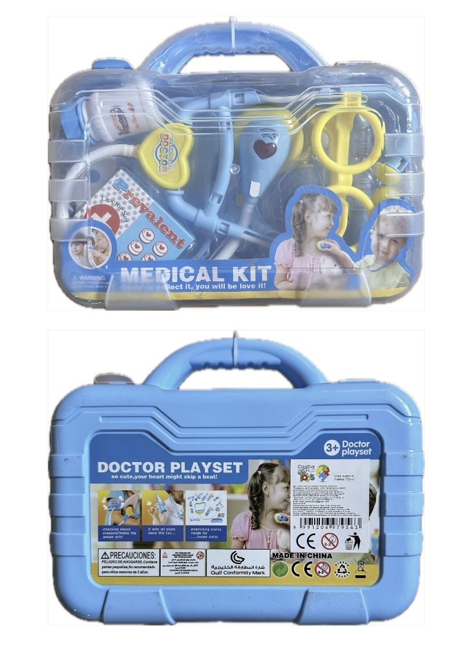 Trusa Micutului Medic, cu accesorii complete, bleu - 3 | YEO