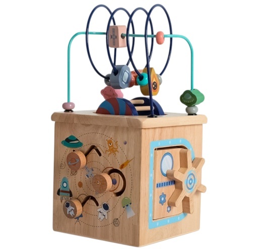 Cub Activitati Educativ Montessori Orbita Spatiala, din lemn