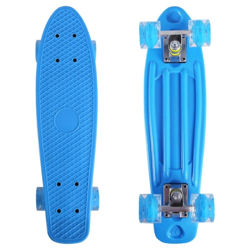 Penny Board Cu Lumini In Roti, bleu