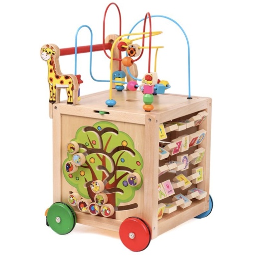 Antemergator Montessori 6 in 1 Girafa – Cub Educativ, Antepremergator si Centru de Activitati