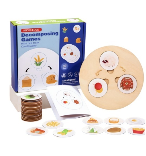 Joc Montessori Decomposing Game, Etapele Vietii, din Lemn