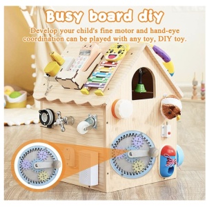 Accesoriu pentru Busy Board Roata zimtata, din lemn - Img 5