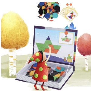 Carte cu 30 Puzzle Magnetic Tangram, 140 piese - Img 8