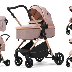 Carucior 2 in 1, F7 Crem, reversibil, pliabil compact, suspensii duble - Img 1