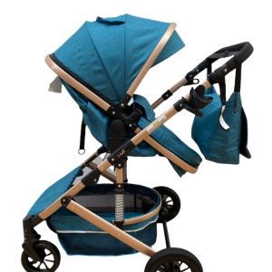 Carucior 2 in 1, reversibil, cu suspensii, T7 verde - L-Sun - Img 2