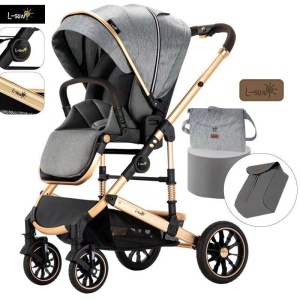 Carucior 2 in 1 transformabil, reversibil, pliabil, F3 Luxury Grey - Img 11