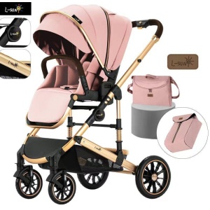Carucior 2 in 1 transformabil, reversibil, pliabil, F3 Luxury Pink - Img 10