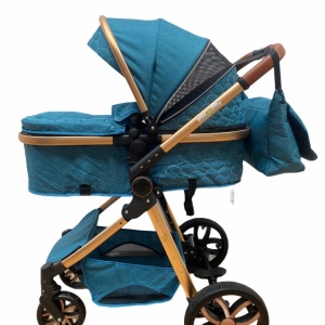 Carucior 3 in 1, cu suspensii, reversibil, T9 - albastru - Img 5