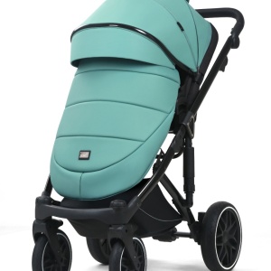 Carucior 3 in 1, G8 Luxury Verde, reversibil, cu suspensii, din piele ECO - Img 3