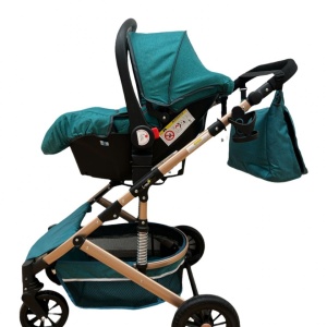 Carucior 3 in 1, reversibil, cu suspensii, reversibil, compact, T2 New, Verde inchis - Img 4