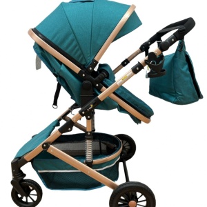 Carucior 3 in 1, reversibil, cu suspensii, reversibil, compact, T2 New, Verde inchis - Img 10