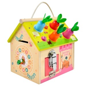 Casuta Montessori multifunctionala 8 in 1, Culege morcovii, din lemn - Img 1