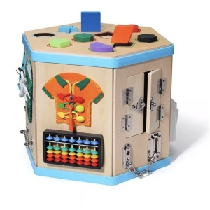 Centru Hexagon cu activitati multiple, tip Busy Board, din lemn - Img 1