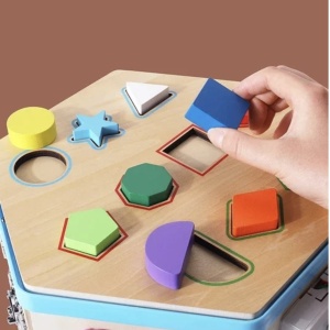 Centru Hexagon cu activitati multiple, tip Busy Board, din lemn - Img 5