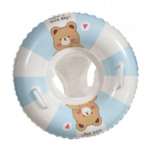 Colac Gonflabil pentru Copii cu Scaunel Interior – Summer, Model Bleu cu Alb - Img 1
