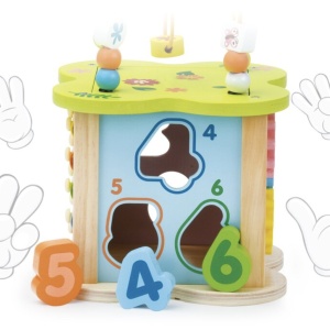 Cub cu 6 activitati Montessori, animalele salbatice cu circuit de bile Mini Animal Cube - Img 11