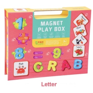 Cutie rosie cu 80 piese Puzzle magnetic Alfanumeric - Img 4