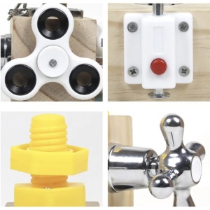 Joc Cub Busy Board cu chei si spinner, multifunctional, 7 in 1 tine-l ocupat - Img 7