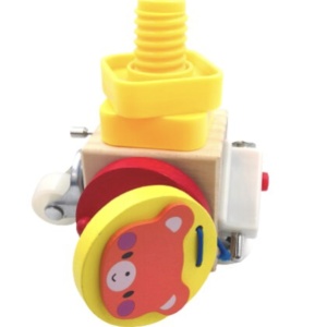 Joc Cub Busy Board cu spinner si parghii, multifunctional, 6 in 1 tine-l ocupat, din lemn - Img 3