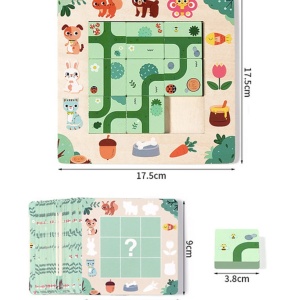 Joc Montessori de logica de tip Puzzle Gaseste Poteca, din lemn - Img 7