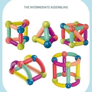 Joc STEM de constructii, 46 piese Magnetic Sticks - Img 5