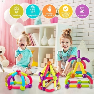 Joc STEM de constructii, 46 piese Magnetic Sticks - Img 13