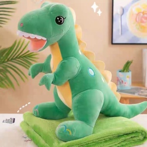 Jucarie de plus si perna cu patura inclusa, Dinozaurul verde - Img 2