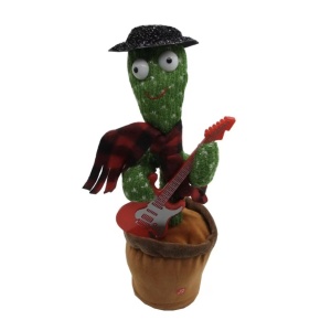 Jucarie interactiva Cactusul dansator cu chitara - danseaza, canta, imita, repeta din material textil - Img 4