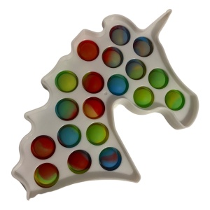 Jucarie POP IT!, Dimple, antistres, din silicon si plastic, UNICORN, 19 cm - Img 2