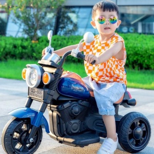 Motocicleta electrica cu 3 roti, 6V, 3-6 ani, 606 Albastru - Img 12